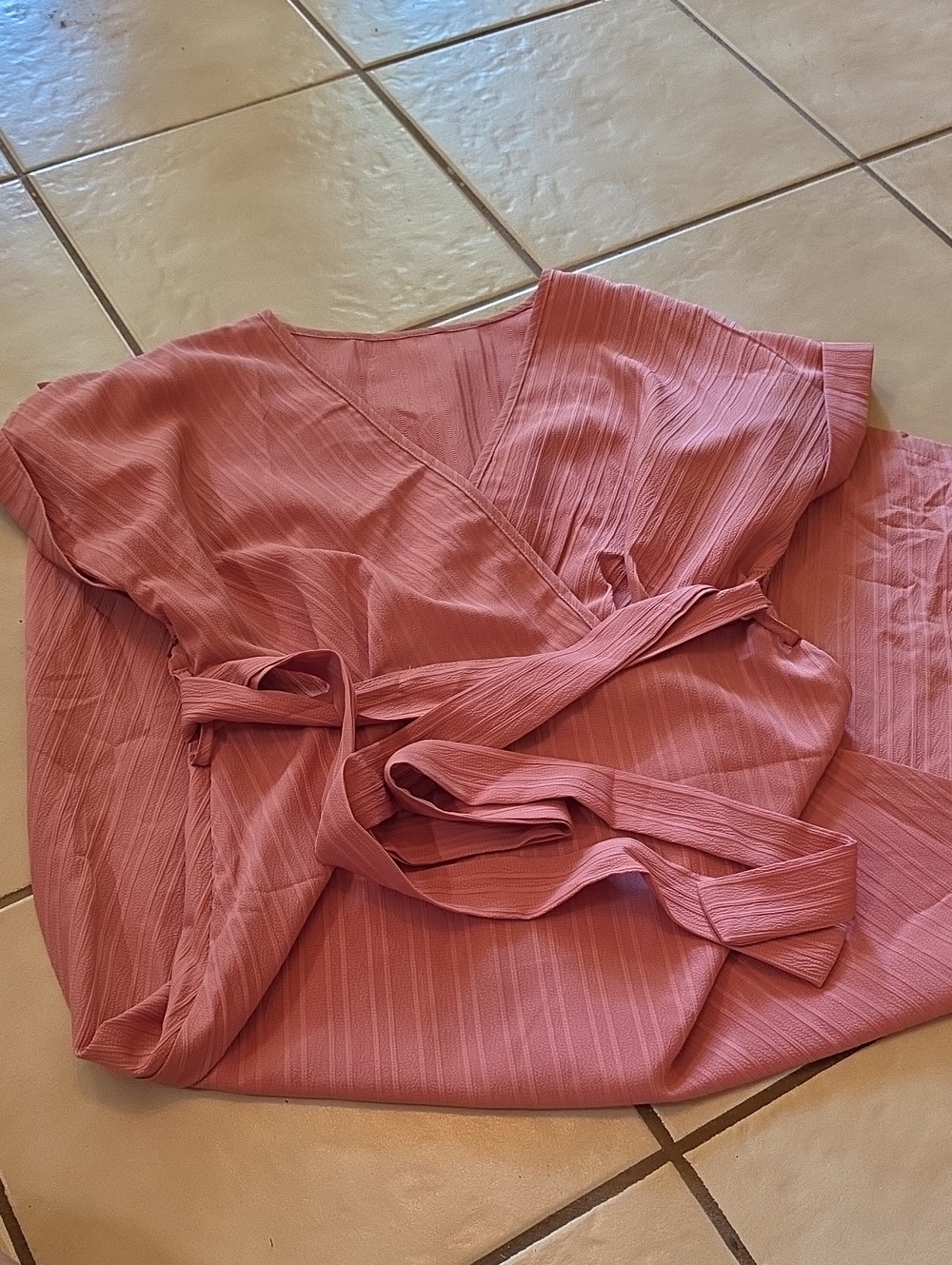 Wrap-Style Blouse in Dusty Rose